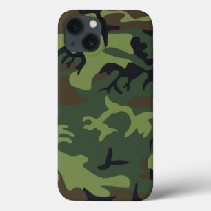 Funda Para iPhone 13 Camuflaje Militar Bosque Verde