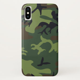 Funda Para iPhone X Camuflaje Militar Bosque Verde