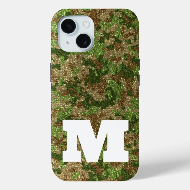 Funda De Case-Mate Para iPhone Camuflaje militar Glam Purpurina Sparkle Moda (Reverso )