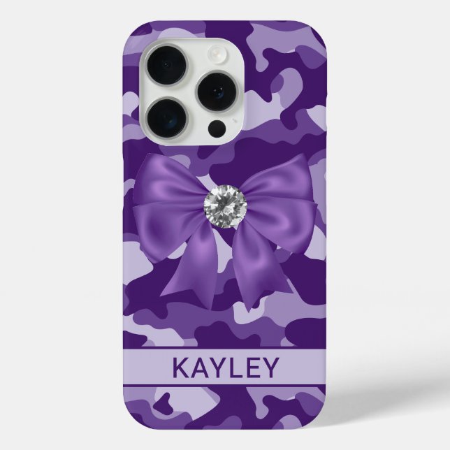 Funda De Case-Mate Para iPhone Camuflaje Morado Brillante Personalizado (Reverso )