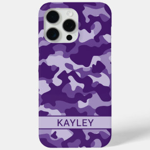 Funda Para iPhone 15 Pro Max Camuflaje Morado Personalizado