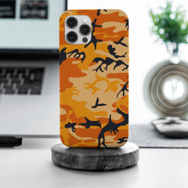 Funda Para iPhone 15 Pro Max Camuflaje naranja, militar, ejército