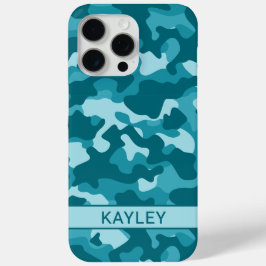 Funda Para iPhone 15 Pro Max Camuflaje personalizado de color cian