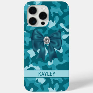 Funda Para iPhone 15 Pro Max Camuflaje personalizado de color turquesa brillant