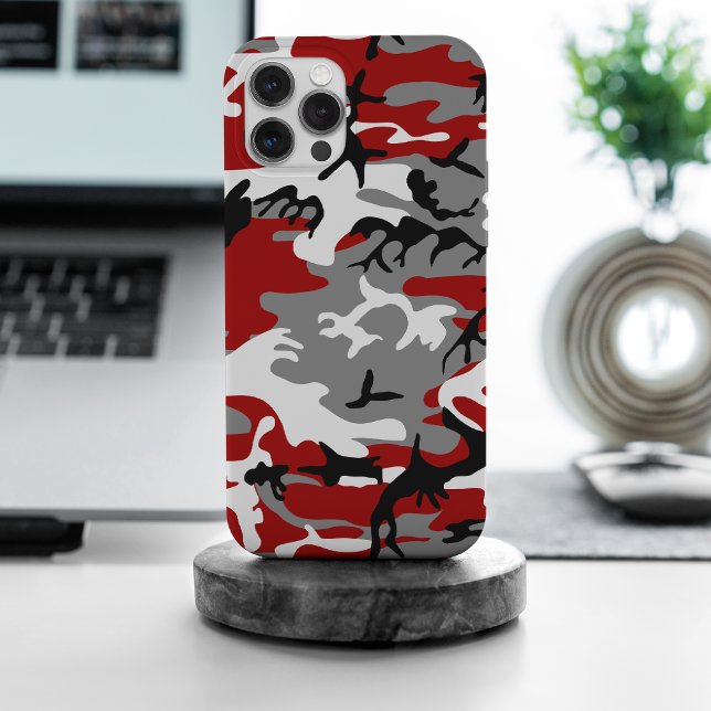 Funda De Case-Mate Para iPhone Camuflaje rojo y gris, ejército (Subido por el creador)