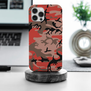 Funda Para iPhone 15 Pro Max Camuflaje rojo y marrón, militar, ejército
