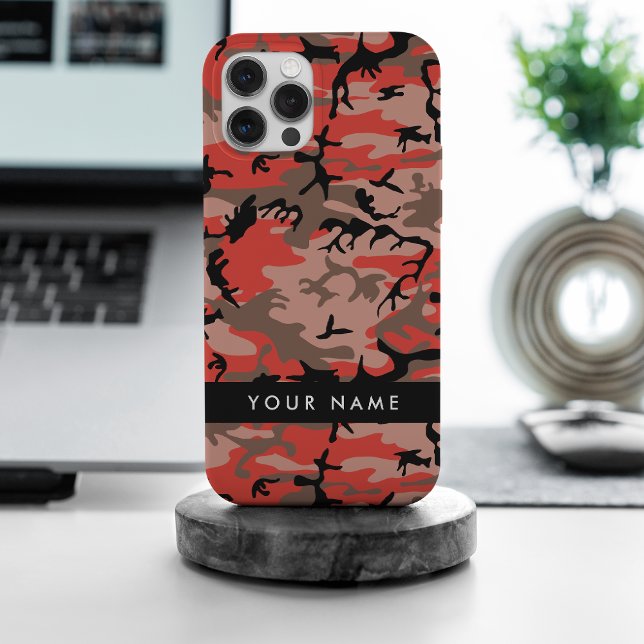 Funda De Case-Mate Para iPhone Camuflaje rojo y marrón Tu nombre Personaliza (Subido por el creador)