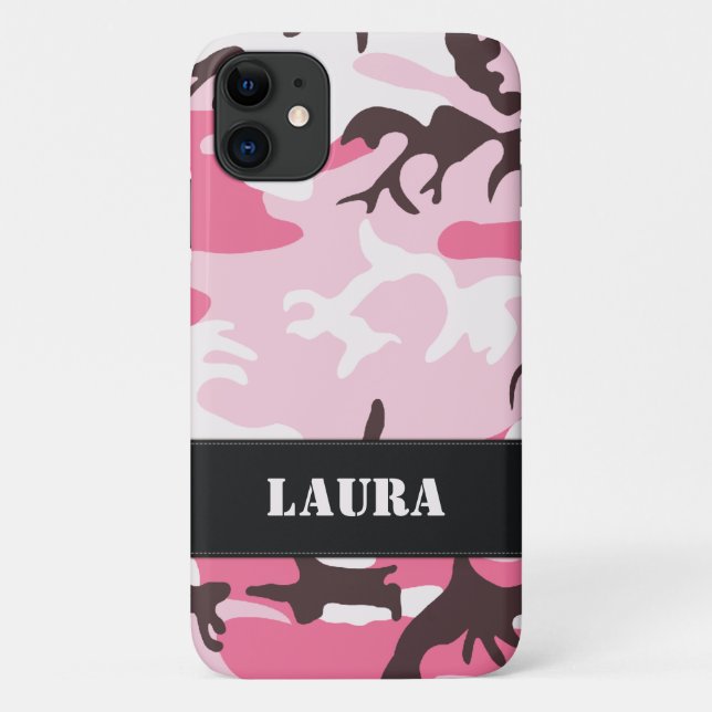 Funda De Case-Mate Para iPhone Camuflaje rosa (Reverso)