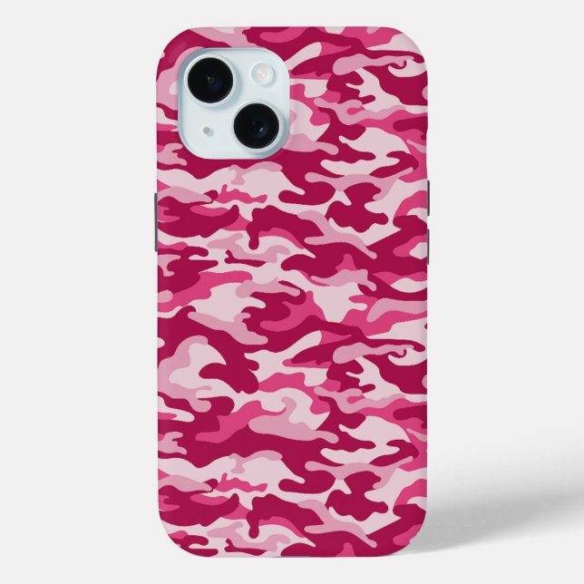 Funda De Case-Mate Para iPhone Camuflaje rosa de Camo (Reverso )