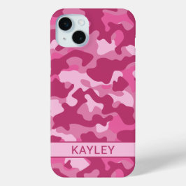 Funda Para iPhone 15 Mini Camuflaje Rosa Personalizado