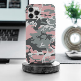 Funda Para iPhone 15 Pro Max Camuflaje rosa y gris, ejército, ejército