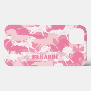 Funda Para iPhone 13 Camuflaje rosado personalizado de caballo camuflaj