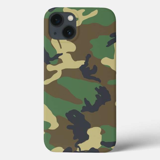 Funda De Case-Mate Para iPhone Camuflaje verde de Woodland (Reverso)