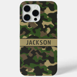 Funda Para iPhone 15 Pro Max Camuflaje Verde Marrón Personalizado