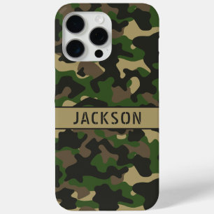 Funda Para iPhone 15 Pro Max Camuflaje Verde Marrón Personalizado
