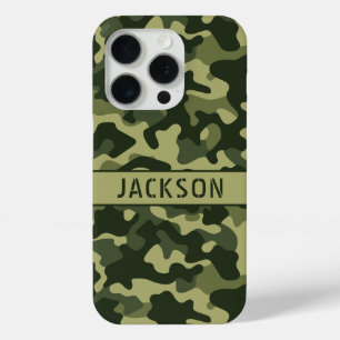 Funda Para iPhone 15 Pro Camuflaje Verde Personalizado