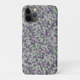 Funda Para iPhone 11 Pro camuflaje verde y púrpura abstracto