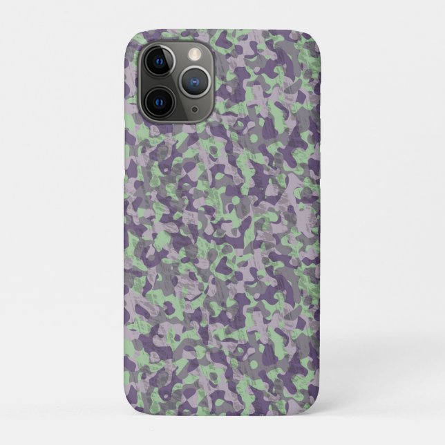 Funda De Case-Mate Para iPhone camuflaje verde y púrpura abstracto (Reverso)