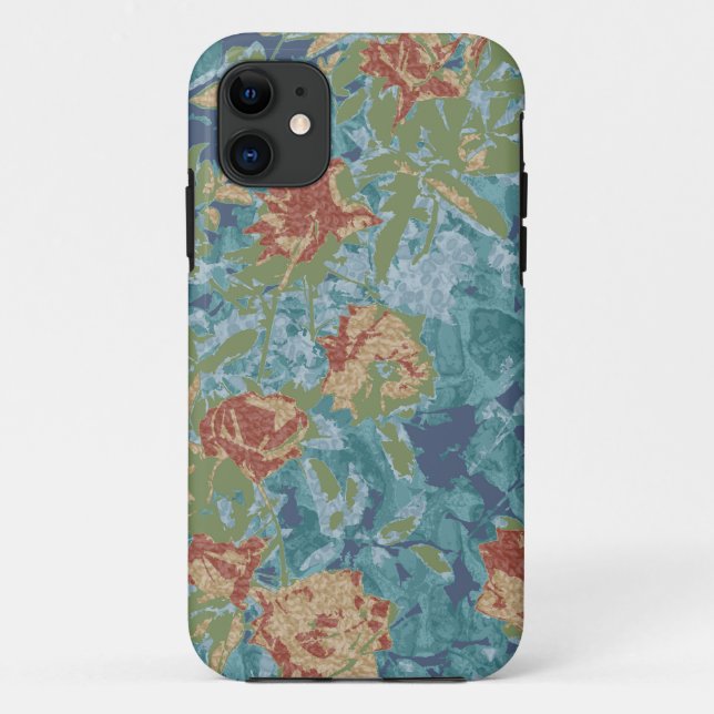 Funda De Case-Mate Para iPhone Camuflaje y flores (Reverso)
