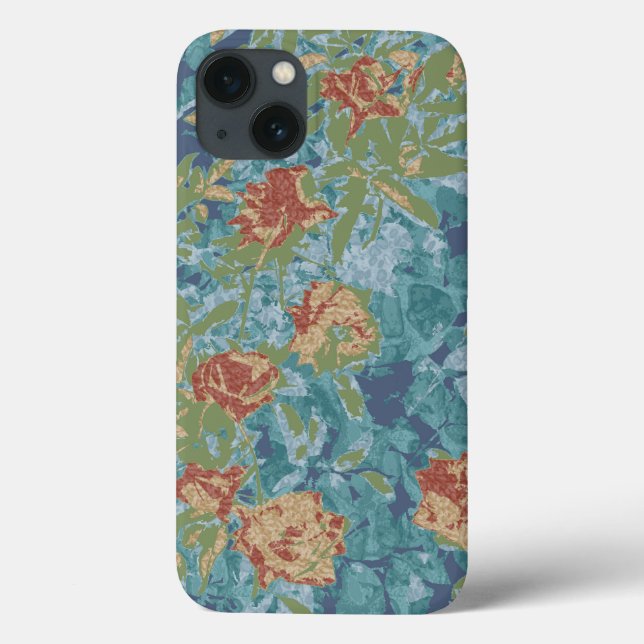 Funda De Case-Mate Para iPhone Camuflaje y flores (Reverso)