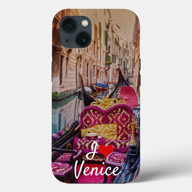Funda De Case-Mate Para iPhone Canal con gondola tradicional en Venecia, Italia (Reverso )