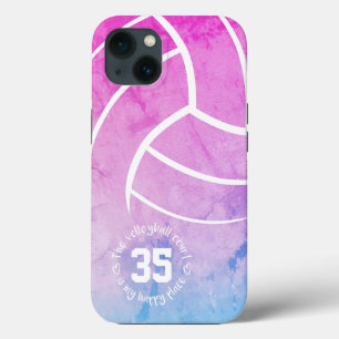 Funda Para iPhone 13 cancha de voleibol, mi lugar feliz, chicas pastele