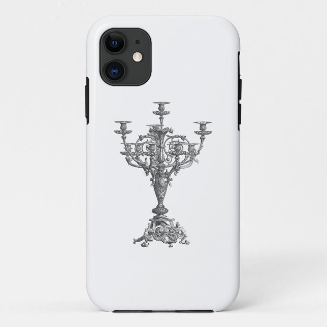 Funda De Case-Mate Para iPhone candelabro arte de línea (Reverso)