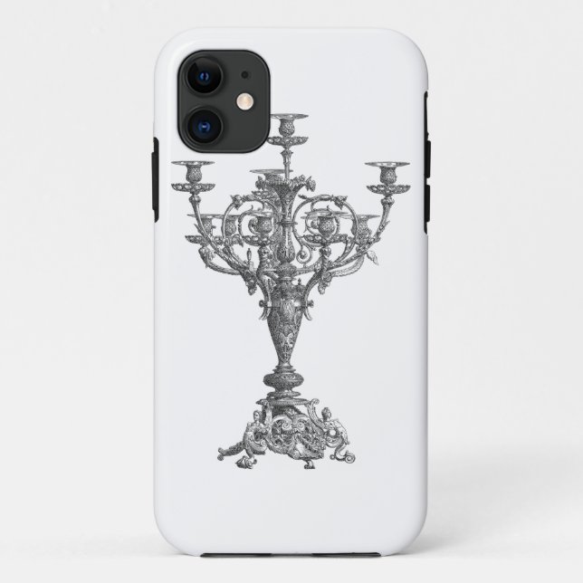 Funda De Case-Mate Para iPhone candelabro arte de línea (Reverso)