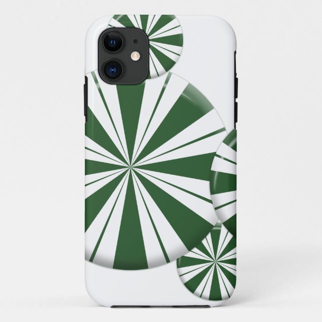 Funda De Case-Mate Para iPhone Candía de rayas de menta rápida (Reverso)