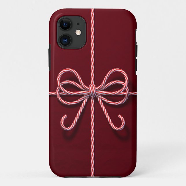 Funda De Case-Mate Para iPhone Candy Cane Bow iPhone 5 Funda (Reverso)