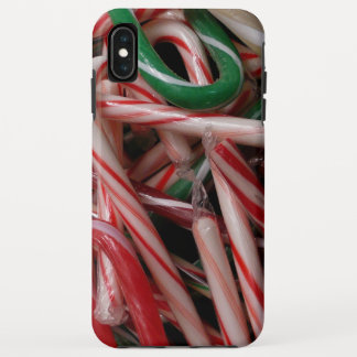Funda Para iPhone XS Max Candy Canes Navidades vacaciones Verde Blanco y Ro