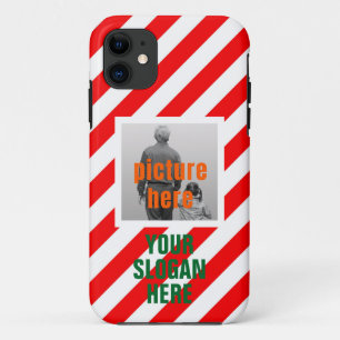Funda Para iPhone 11 CANDY DE navidades PERSONALIZADO EN BLANCO ROJO PE