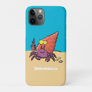 Funda Para iPhone 11 Pro Cangrejo ermitaño gracioso personalizado morado