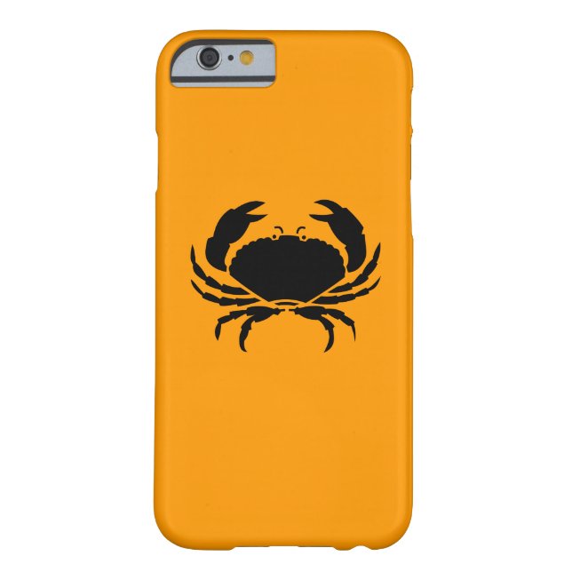 Funda De Case-Mate Para iPhone Cangrejo negro-sobre-Naranja oceánico (Reverso)