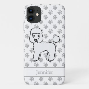 Funda Para iPhone 11 Caniche Toy Blanco Perro De Dibujos Animados Lindo