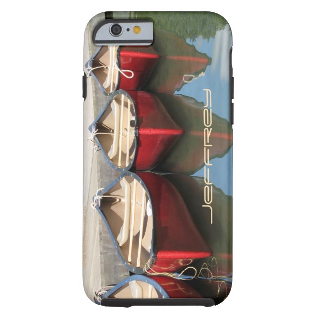 Funda De Case-Mate Para iPhone Canoas y reflexiones rojas Bellas Artes, nombre pe (Reverso)