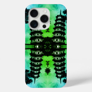 Funda Para iPhone 15 Pro Cantón chino vintage en la pagoda florida