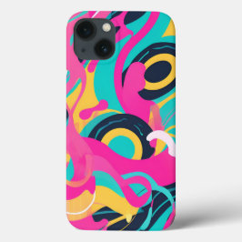 Funda Para iPhone 13 Caos de Neon Swirl - Explosión de color abstracta