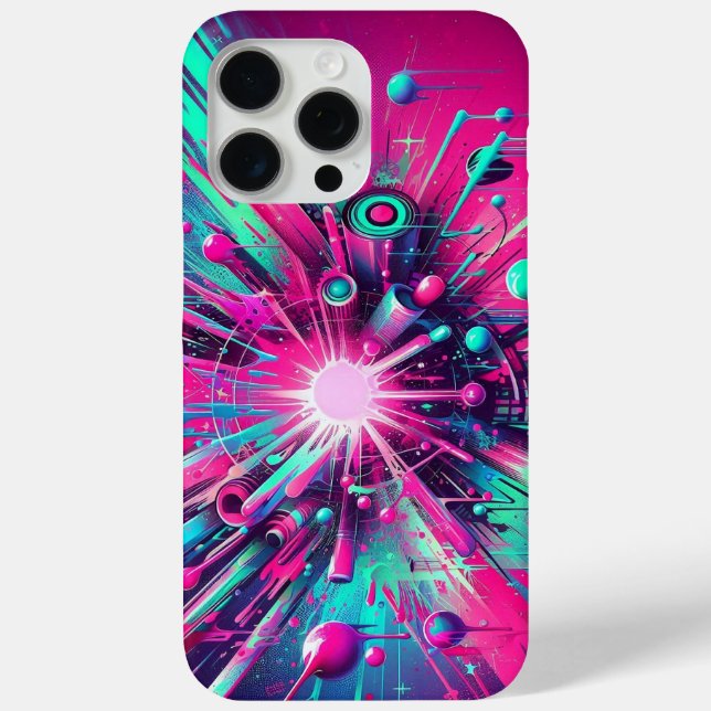Funda De Case-Mate Para iPhone Caos salpicado: salpicaduras de pintura de neón (Reverso )