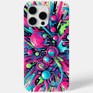 Funda Para iPhone 15 Pro Max Caos salpicado: salpicaduras de pintura de neón