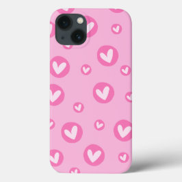 Funda Para iPhone 13 Capa IPhone Padrão de Corações Rosa