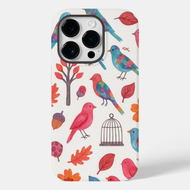 Funda De Case-Mate Para iPhone Capa para celular Pássaros e Flores DESING (Reverso )