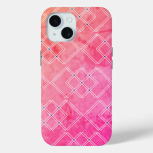 Funda Para iPhone 15 Capas de mármol rojo y cuadrado