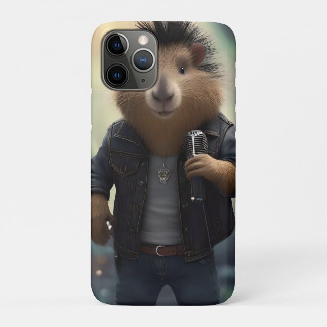 Funda De Case-Mate Para iPhone "Capibara Mohawk: ¡Rockeando el Río!" (Reverso)