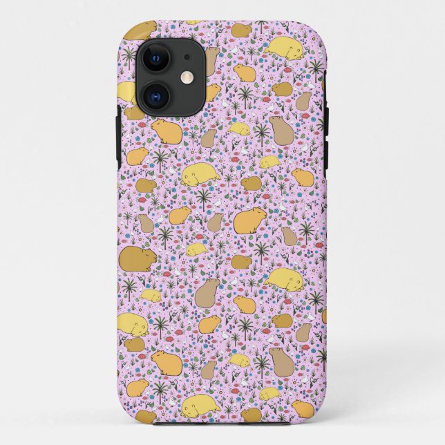 Funda De Case-Mate Para iPhone Capibaras en rosa (Reverso)