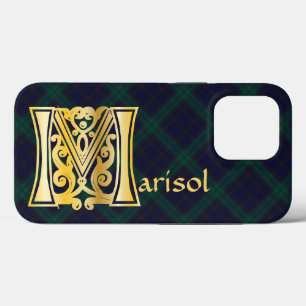 Funda Para iPhone 13 Pro Capital decorativa Botánica Medieval M