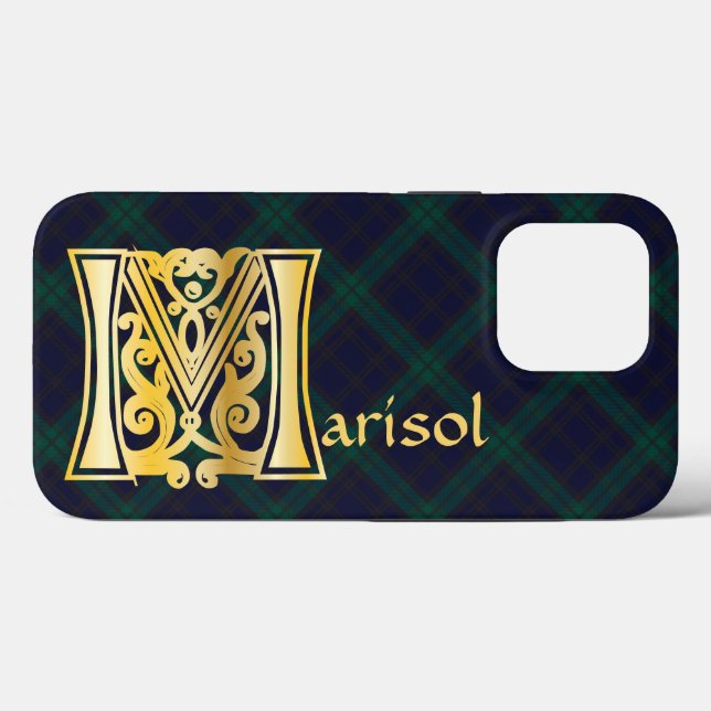 Funda De Case-Mate Para iPhone Capital decorativa Botánica Medieval M (Reverso (Horizontal))