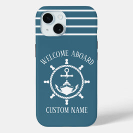 Funda Para iPhone 15 Capitán de la bienvenida náutica Anchor de barco A