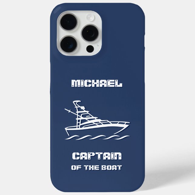 Funda De Case-Mate Para iPhone Capitán del barco (personalizable) (Reverso )