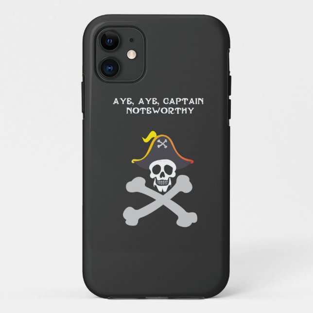 Funda De Case-Mate Para iPhone Capitán Noteworthy Calavera y Huesos Pirata (Reverso)